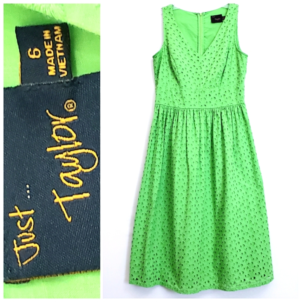 Just Taylor Lime Green Sleeveless Iolet Midi Dress